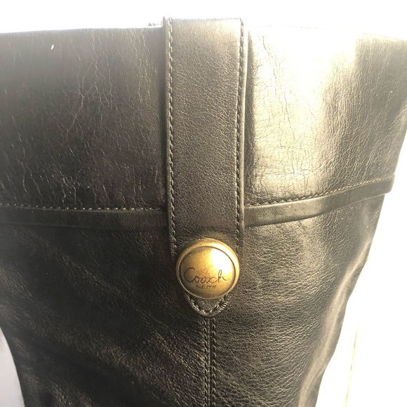 Black Leather Knee-High Boots - Picture 9 of 11